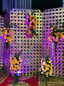 floral decor, paneling setup, events management, a2z events solutions