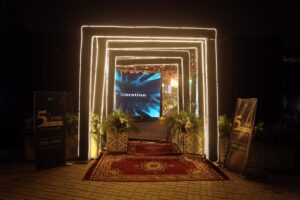 corporate event entrance, thematic setup, standee service providers, a2z events
