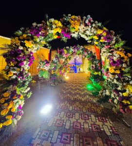 floral decor, entrance setup, event designers and planners, floral decor