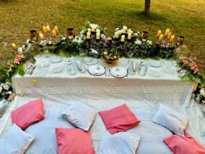 western theme, open air decor, floral decor, birthday party