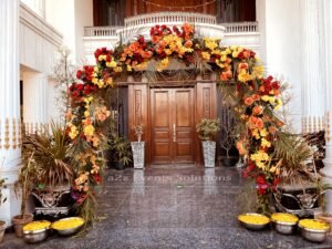 traditional decor, home decor, floral arch, wedding decorators