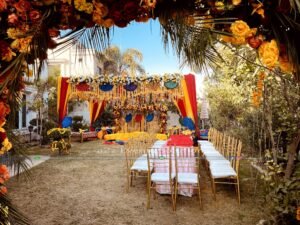 mayoun decor, wedding setup, colored theme, intimate setup