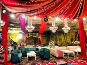 wedding decorators, mehndi designers, thematic draping, indoor setup