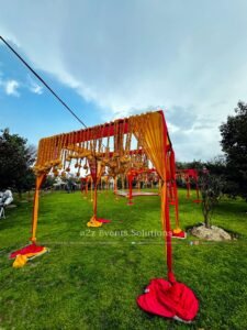 entrance decor, multicolored setup, event designers, caterers