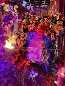 mehndi event decor, floral decorations, wedding management company, wedding entrance decor