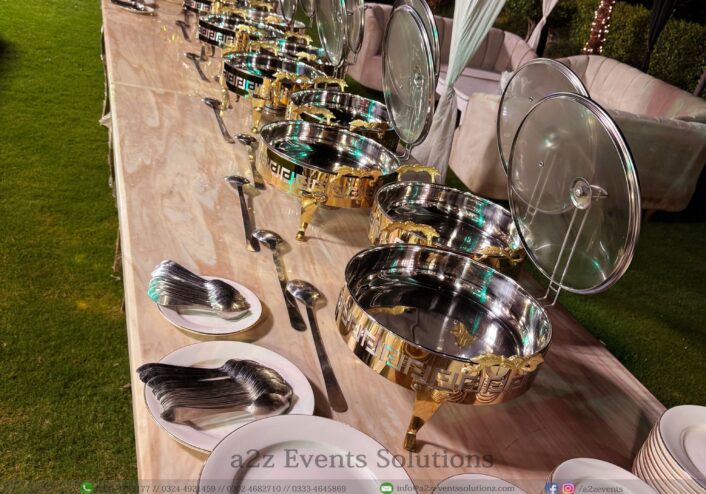 wedding caterers, vip catering setup, open air event, walima decor