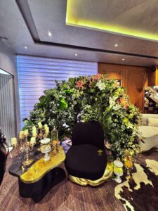 bridal shoot set, events designers and planners, crystal beaded decor, events decorators
