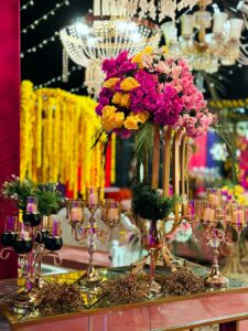 console table, crystal vase, wedding decorators, a2z events solutions