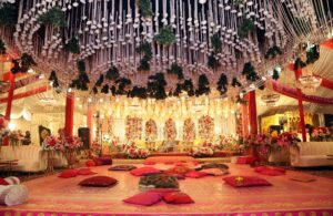 grand shendi setup, wedding stage, dance floor, events management company