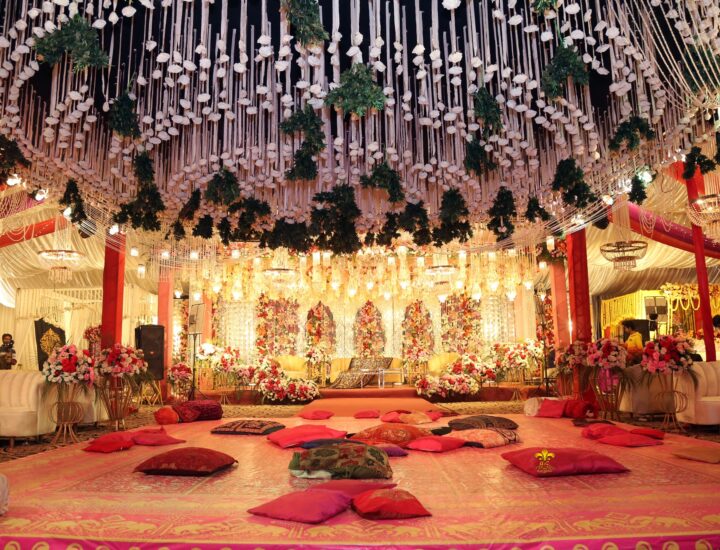grand shendi setup, wedding stage, dance floor, events management company