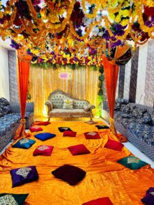 backdrop, intimate setup, wedding planners, indoor decor