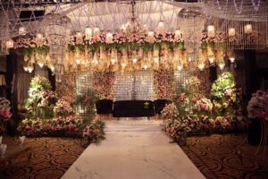 stage decor, grand stage, floral stage decor, stages designers