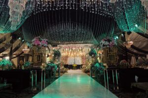 grand wedding, outdoor decor, walima setup, wedding caterers
