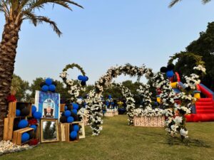 floral arches, entrance decor, balloons decor, birthday party planners