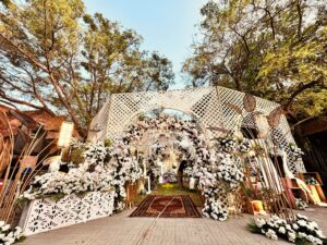 grand entrance decor, wedding designers, open air setup, events management company
