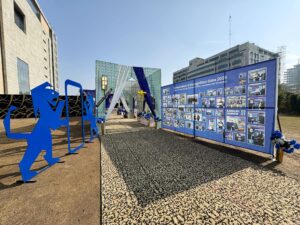 entrance decor, corporate entrance, media wall, selfie corner