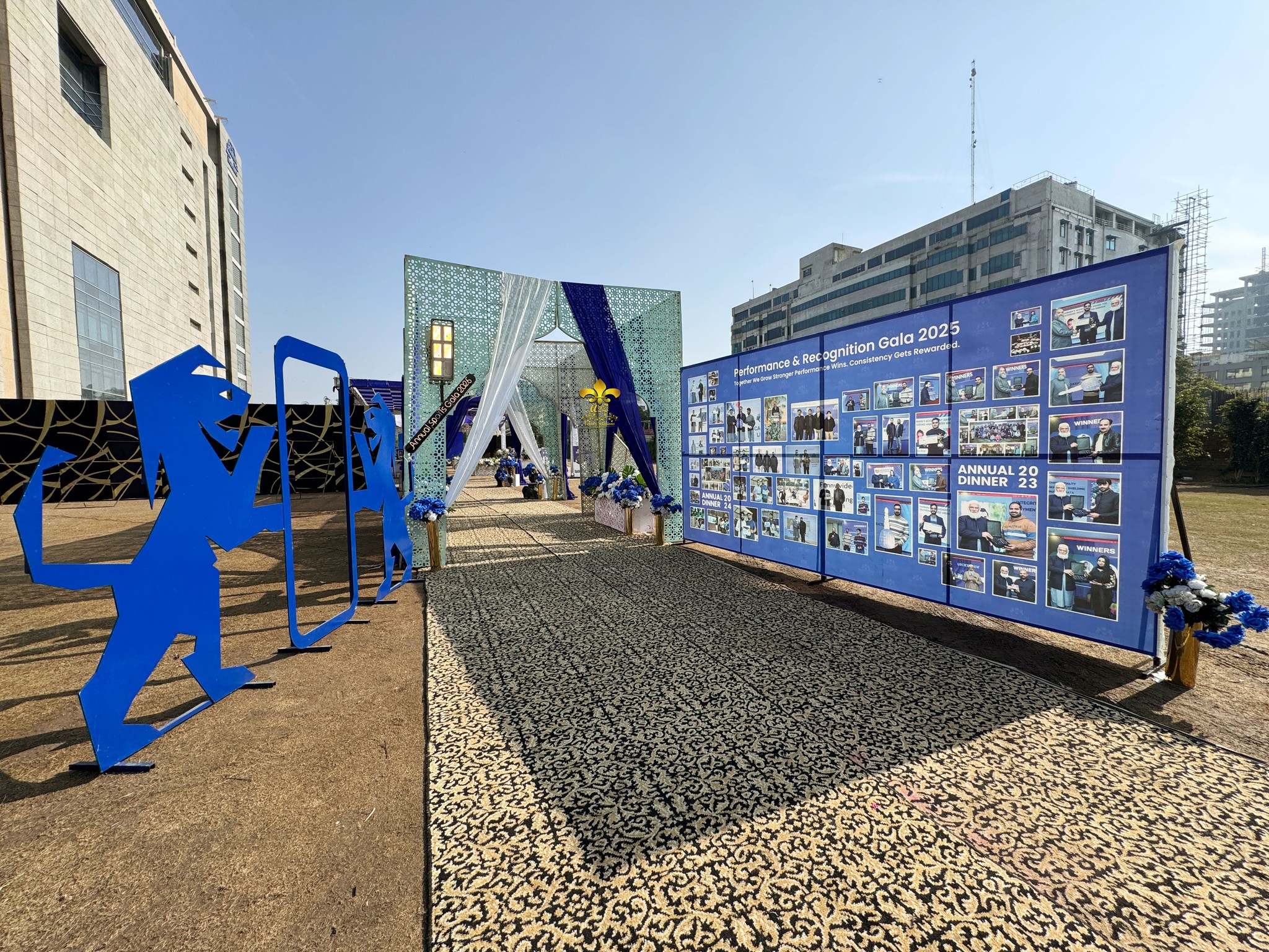 entrance decor, corporate entrance, media wall, selfie corner