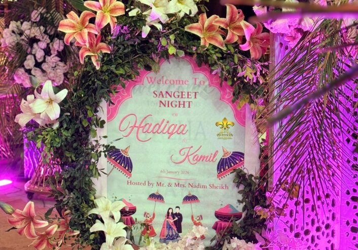 welcome decor, canvas decor, floral entrance, events decorators