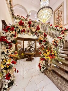 house-wedding-decor stairs decorations, pre wedding house decor, wedding designers and planners, floral decor