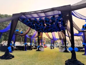 balloons-decor balloon decor, open air birthday, outdoor party, boss baby bash setup