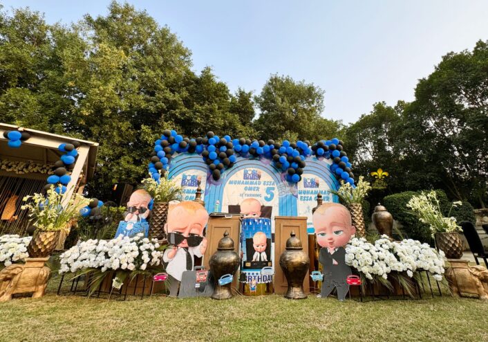 grand stage, baby boss stage decor, birthday bash stage, stages designers