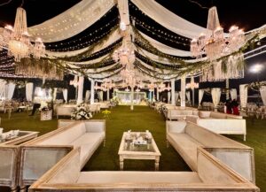 grand wedding setup, outdoor walima event, executive decor, lavish event