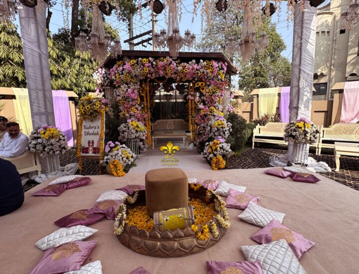 mayoun decor, dholak setup, floral backdrop, ubton event