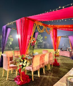 head table decor, fine dining, arabian gazebo, fairy lights