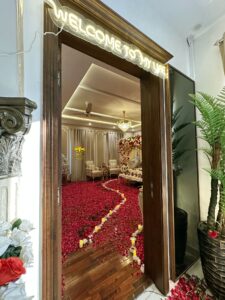 entrance decor, neon sign, exclusive bridal room decor, a2z events solutions