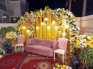 stage-decor wedding stage, stages designers, floral backdrop, mehndi stage