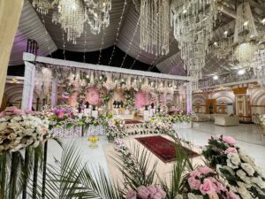 nikkah stage, indoor stage, floral stage, grand stage