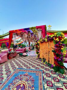 open air event, intimate ceremony, a2z events solutions, nikkah wall