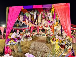 multicolored setup, open air decor, wedding designers, a2z events solutions