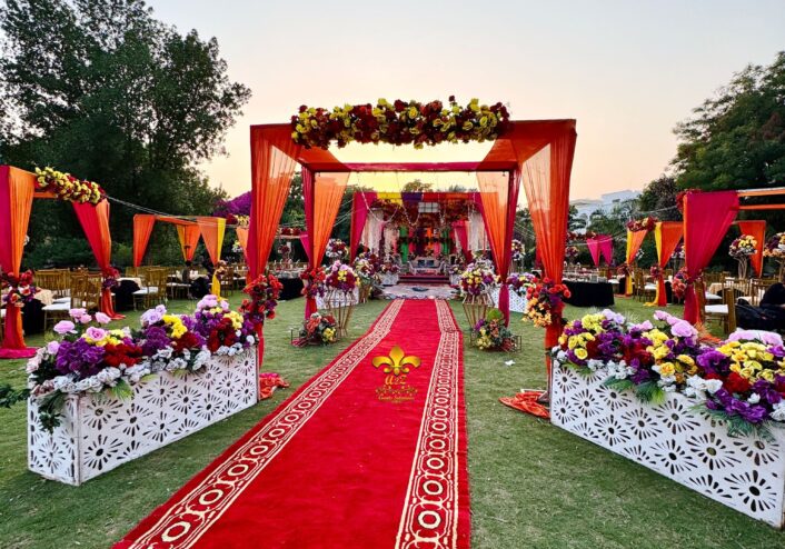 daytime event, mehndi decor, open air event, wedding planners