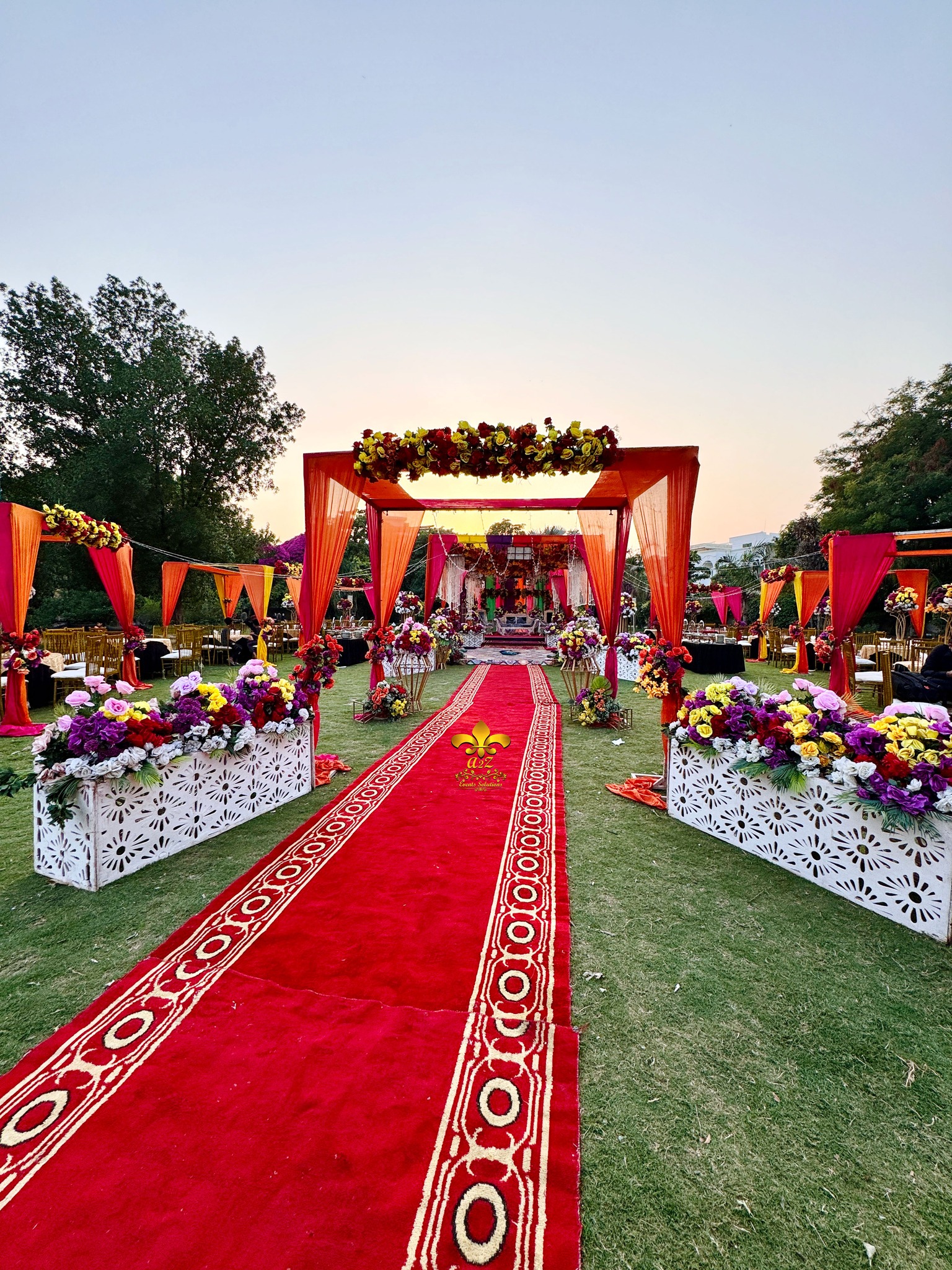 daytime event, mehndi decor, open air event, wedding planners