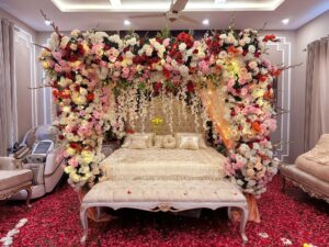 red roses decor, canopy decorations, events planners, interior designers