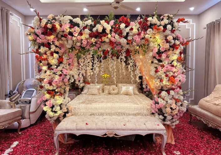 red roses decor, canopy decorations, events planners, interior designers