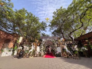 grand entrance, crystal beaded decor, event designers, selfie corner