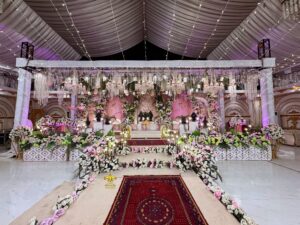 indoor setup, floral work, event decor, western styling