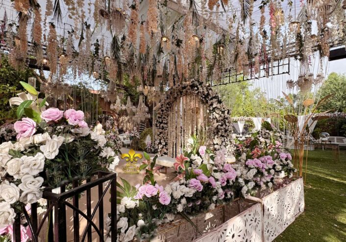 hanging garden, events planners, nikkah wall, draping