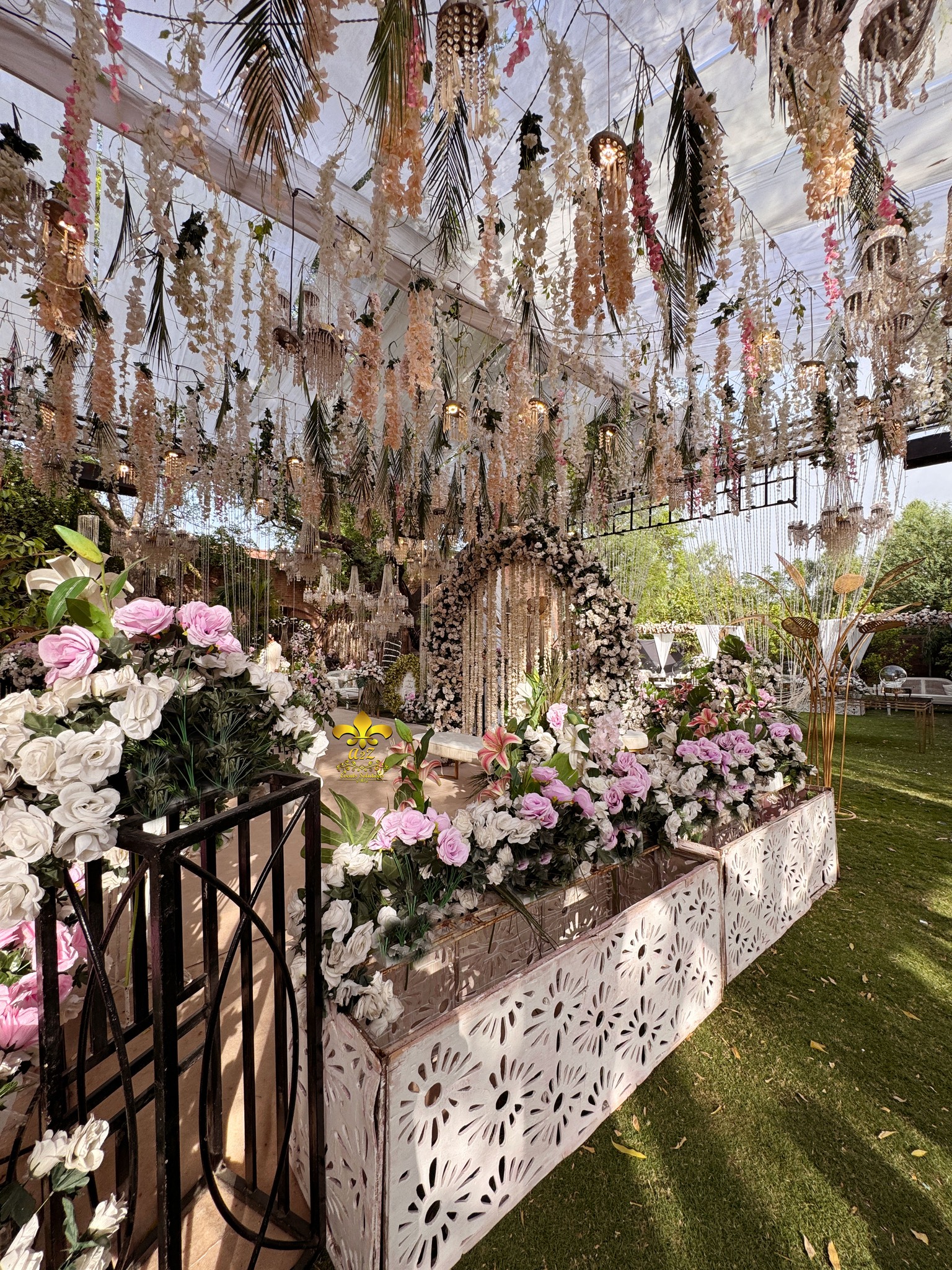 hanging garden, events planners, nikkah wall, draping