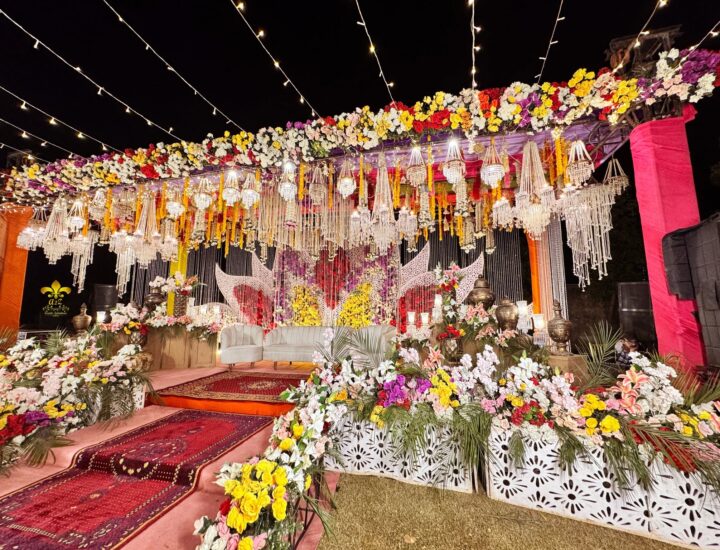 wedding stage, mehndi stage, grand stage, outdoor stage