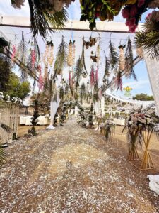 western theme, hanging garden, walkway decor, events management