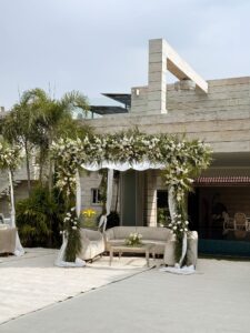 gazebo, open air setup, daytime event, western theme