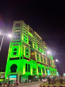 14th-aug-lighting-setup pakistan day decor, white & green lights, corporate event services, catering company