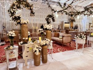 wedding designers, nikkah decor, draping, crystal beaded decor