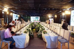 meeting setup, floral decor, open air event, events services