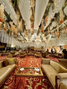draping, hanging garden, sitting setup, event decor