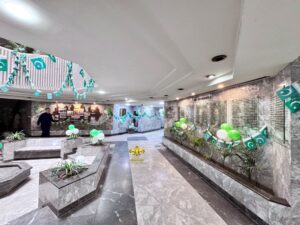 flags-themed-decorations buntings decor, green & white setup, 14 august, corporate planners