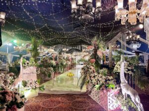 floral-entrance-setup canvas board, area decor, events management company, a2z events solutions